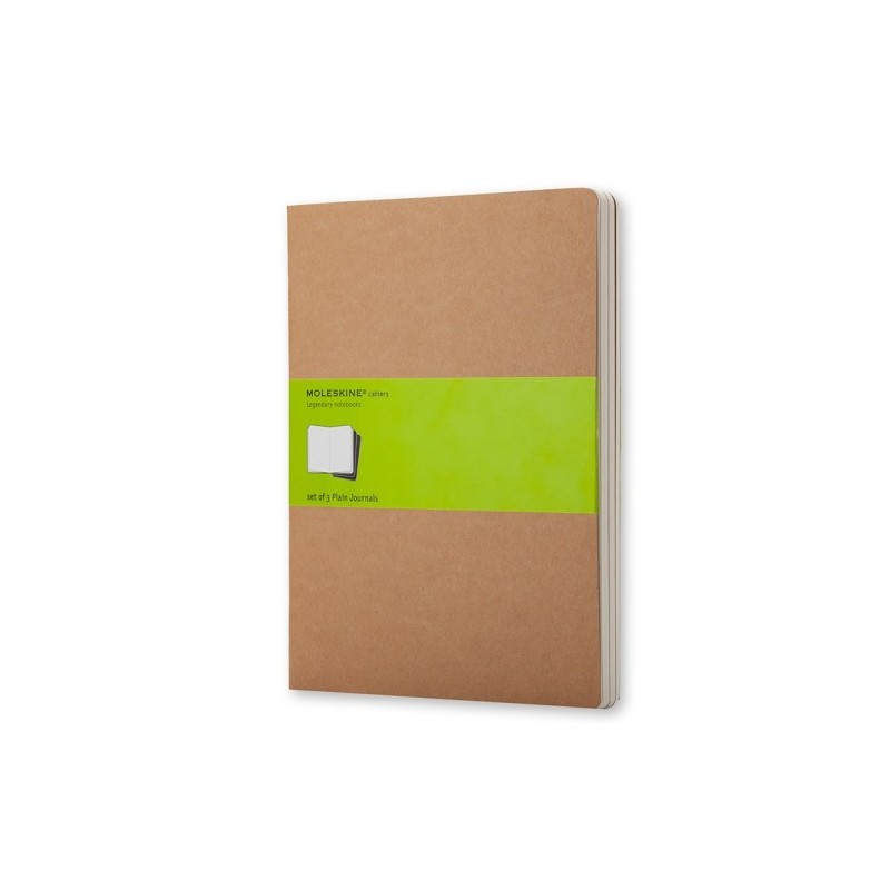 SET DE 3 LIBRETAS CAHIER MARRoN KRAFT XL 19X25CM LISAS MOLESKINE QP423