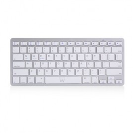 Ewent EW3161 teclado Bluetooth QWERTY Espanol Plata Blanco