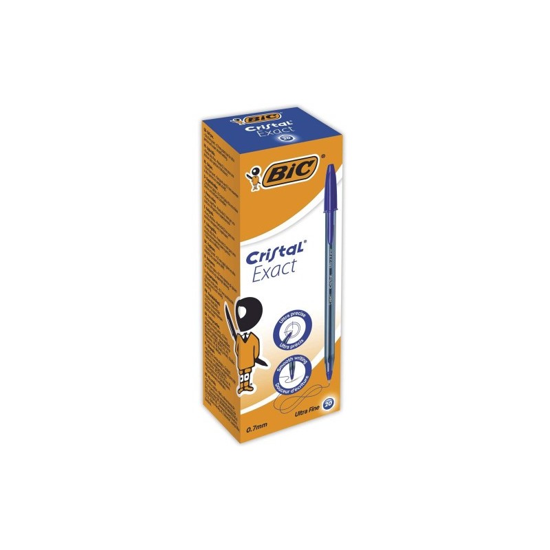 BIC Cristal Exact Azul Boligrafo Ultrafino 20 piezas