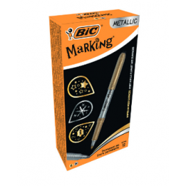 MARCADOR MARKING 18MM COLORES ORO Y PLATA METALICOS PERMANENTE BIC 950466