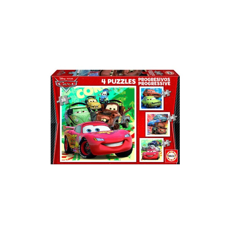 PUZZLE PROGRESIVOS CARS 2 12 16 20 25 DE 3 5 ANOS EDUCA BORRAS 14942