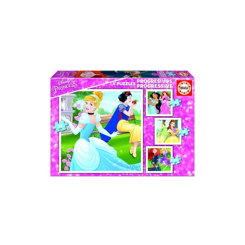 PUZZLE PROGRESIVOS PRINCESAS DISNEY 12 16 20 25 DE 3 5 ANOS EDUCA BORRAS 17166