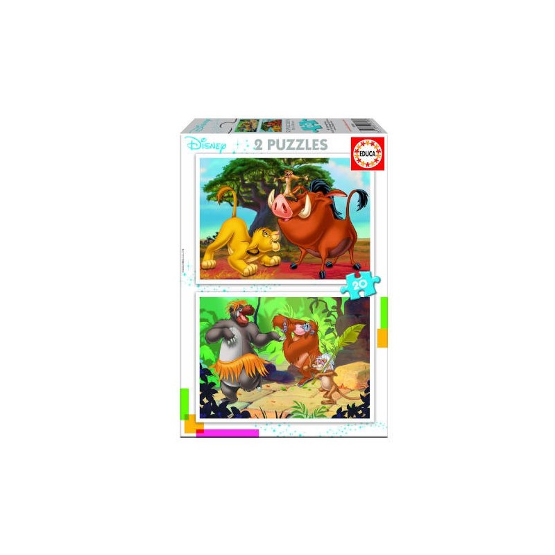 PUZZLE INFANTIL 2x20 DISNEY ANIMALS DE 3 5 ANOS EDUCA BORRAS 18103