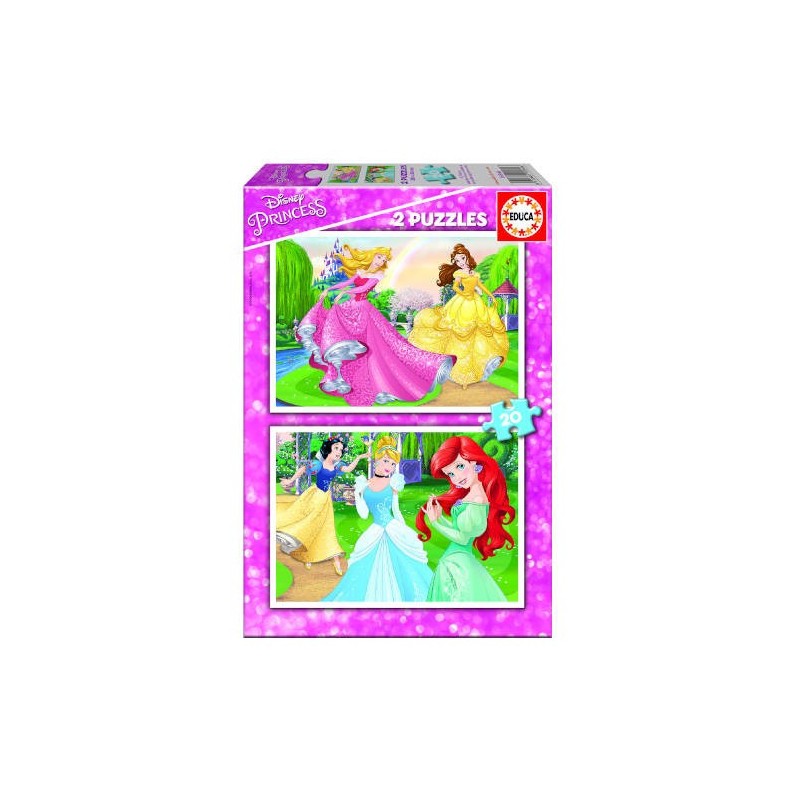 PUZZLE INFANTIL 2x20 PRINCESAS DISNEY DE 3 5 ANOS EDUCA BORRAS 16846