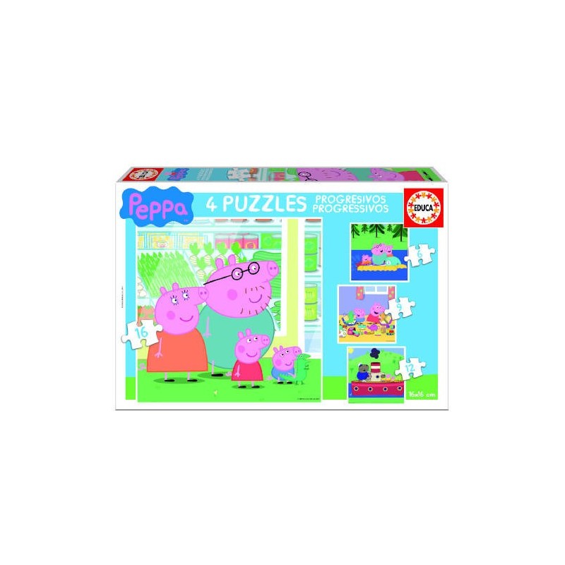 PUZZLE PROGRESIVOS PEPPA PIG 6 9 12 16 DE 3 5 ANOS EDUCA BORRAS 15918