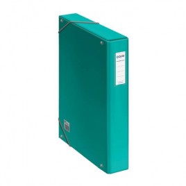 CAJAS DE PROYECTOS CARToN FORRADO LOMO DE 5 CM VERDE CLARO CON ETIQUETA 245X350X50 DOHE 10361