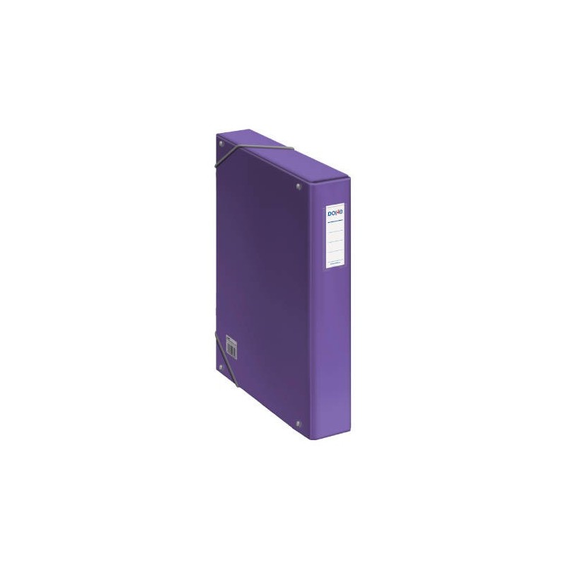 CAJAS DE PROYECTOS CARToN FORRADO LOMO DE 5 CM MORADO CON ETIQUETA 245X350X50 DOHE 10363