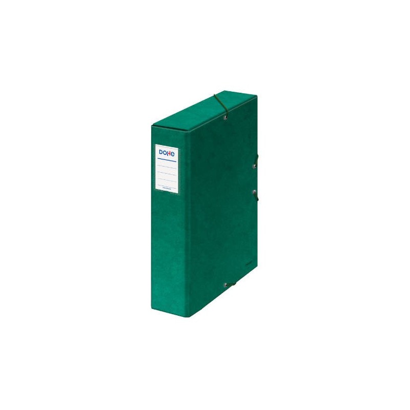 CAJAS DE PROYECTOS CARToN FORRADO LOMO DE 7 CM VERDE CON ETIQUETA 245X350X70 DOHE 09738