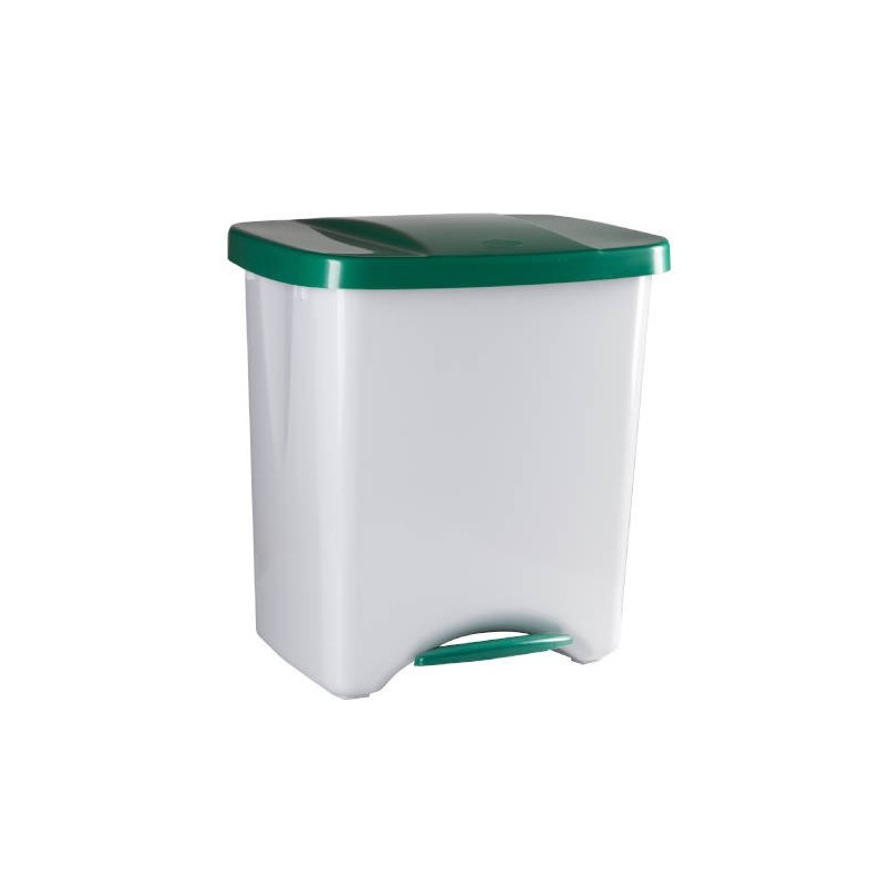 PAPELERA PEDALBIN ECOLOGIC 40L TAPA VERDE DENOX DP357