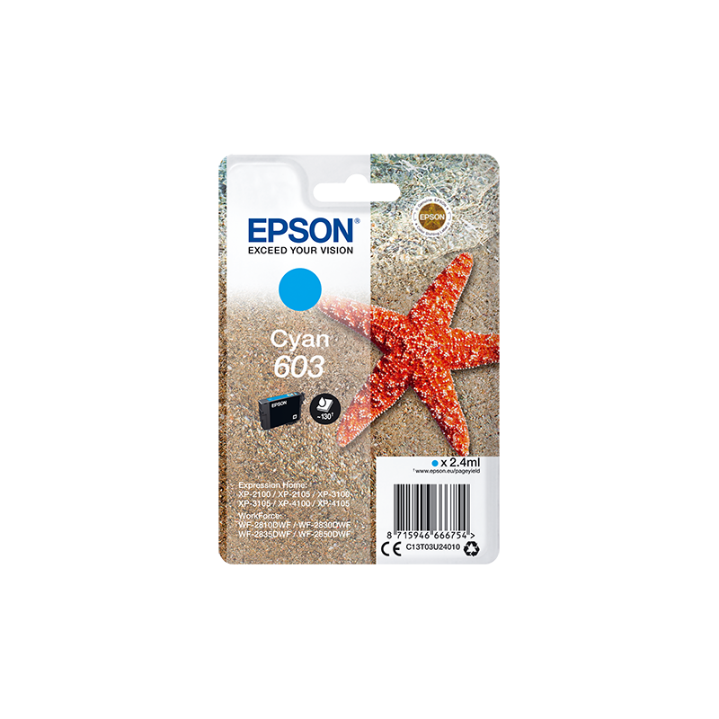 Epson Singlepack Cyan 603 Ink