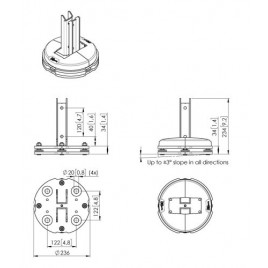 SOPORTE VOGELS GAMA PROFESIONAL COMPONENTES PARA VIDEO WALL TECHO PFF 7965 CONNECT IT FLOOR MOUNTING PLATE NEGRO PFF7965