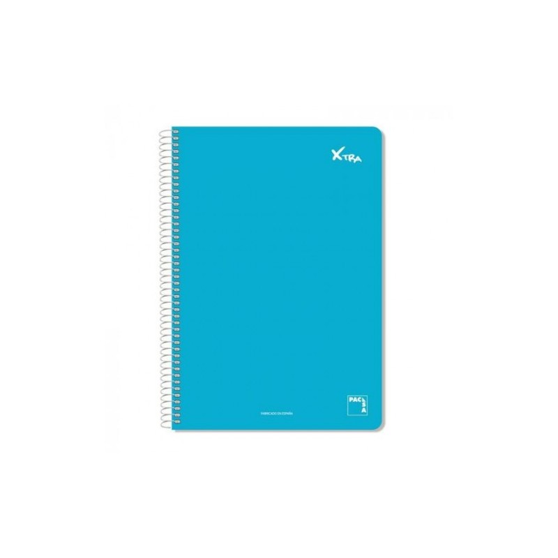 CUADERNO SERIE XTRA 60GRTAPA CONTRACOLADA FOLIO 215X310MM 80 HOJAS CUADRiCULA 4X4 COLOR AZUL PACSA 16070