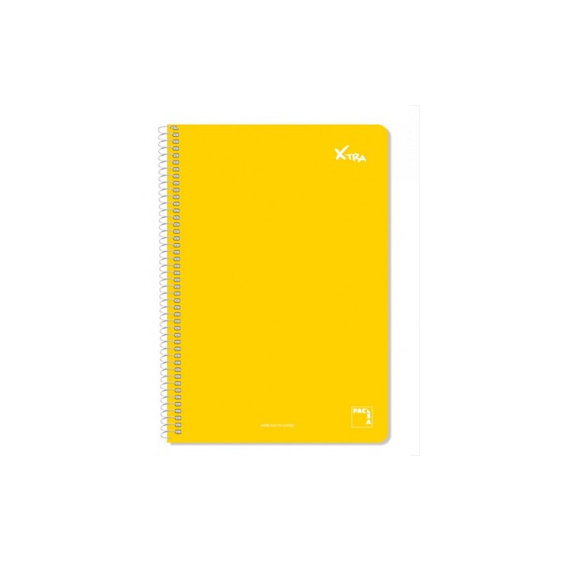 CUADERNO SERIE XTRA 60GRTAPA CONTRACOLADA FOLIO 215X310MM 80 HOJAS CUADRiCULA 4X4 COLOR AMARILLO PACSA 16050