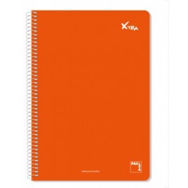 CUADERNO SERIE XTRA 60GRTAPA CONTRACOLADA FOLIO 215X310MM 80 HOJAS CUADRiCULA 4X4 COLOR ROJO PACSA 16729