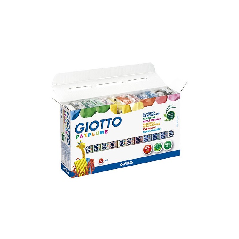 CAJA 12 PLASTILINA PATPLUME 150G GIOTTO F51190000