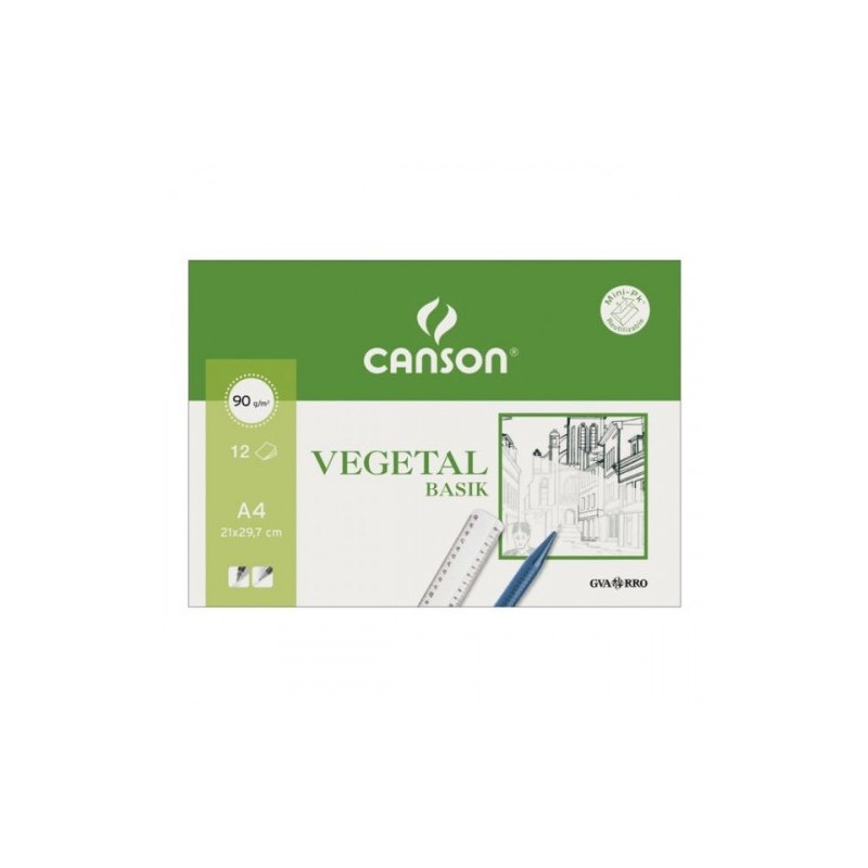 PAQUETE 12 HOJAS PAPEL VEGETAL A4 90G GUARRO CANSON C200407621