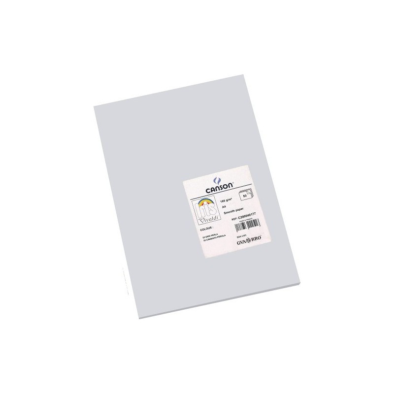 PAQUETE 50 HOJAS CARTULINA IRIS A4 185G GRIS PERLA GUARRO CANSON C200040177