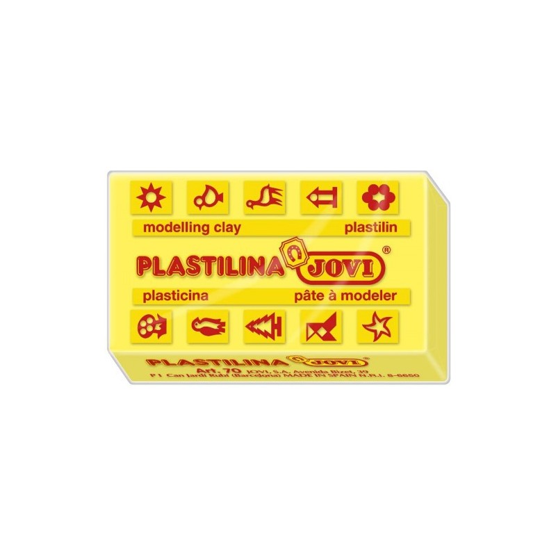 CAJA 30 PASTILLAS PLASTILINA 50 G AMARILLO JOVI 7002