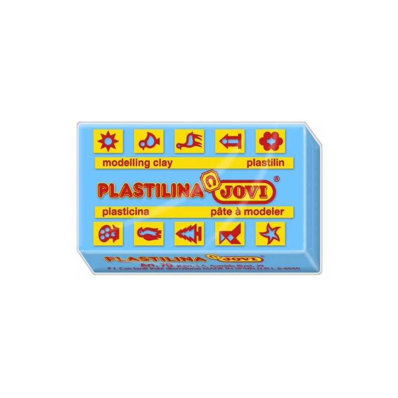 CAJA 30 PASTILLAS PLASTILINA 50 G AZUL CLARO JOVI 7012