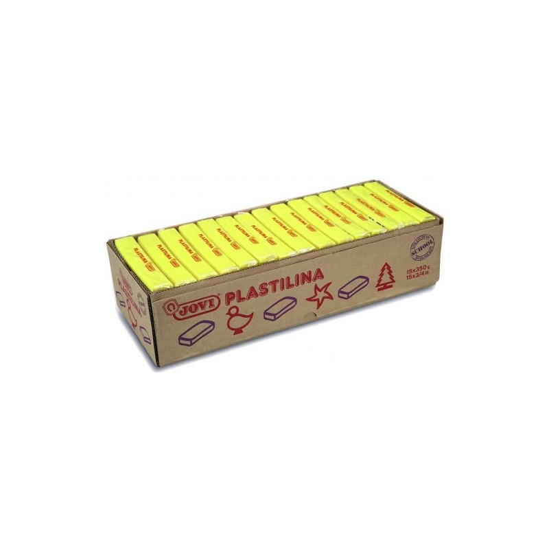 CAJA 15 PASTILLAS PLASTILINA 350 G AMARILLO JOVI 7202