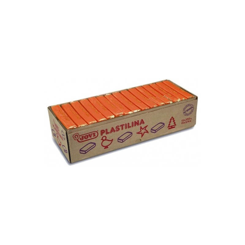 CAJA 15 PASTILLAS PLASTILINA 350 G NARANJA JOVI 7204