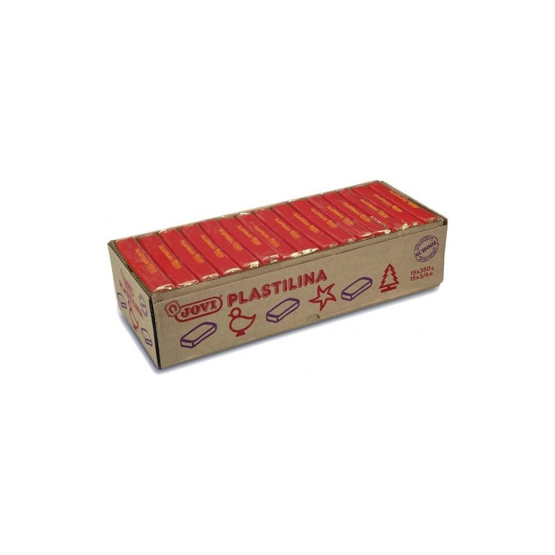 CAJA 15 PASTILLAS PLASTILINA 350 G ROJO JOVI 7205