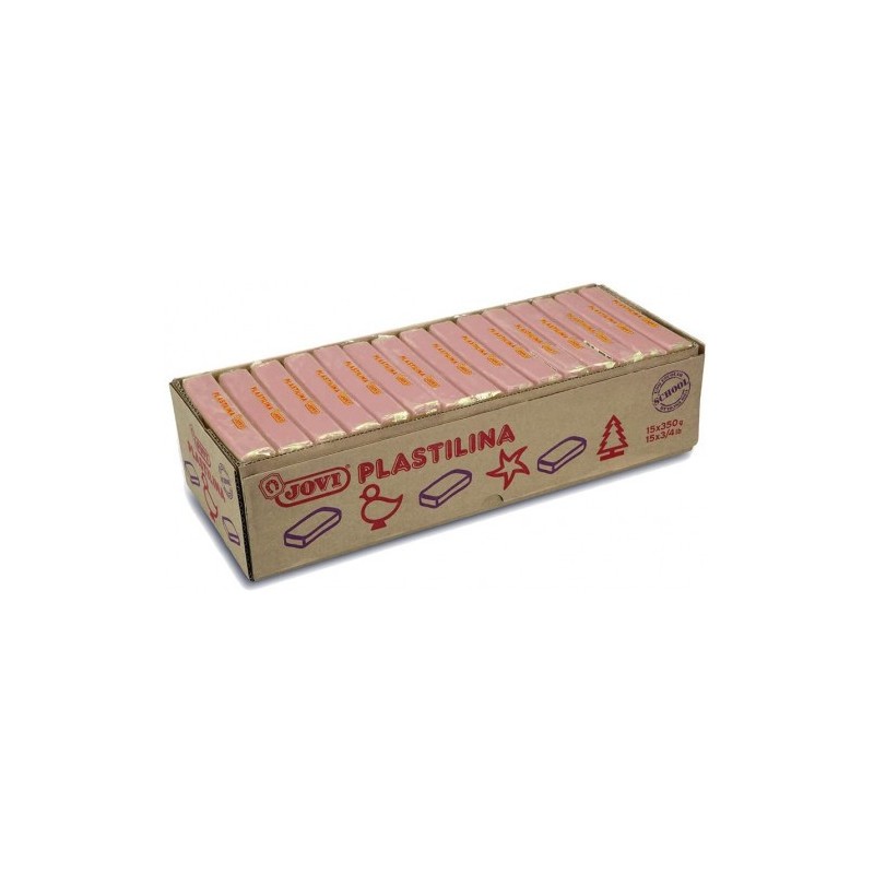 CAJA 15 PASTILLAS PLASTILINA 350 G ROSA JOVI 7207