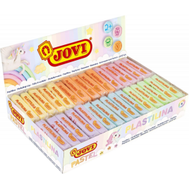 CAJA EXPOSITORA 30 PASTILLAS PLASTILINA 50 G COLORES PASTEL 5 UDS X 6 COLORES JOVI 70P