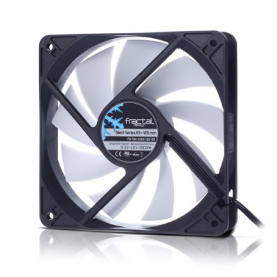 Fractal Design Silent Series R3 120 mm Carcasa del ordenador Ventilador 12 cm Negro Blanco
