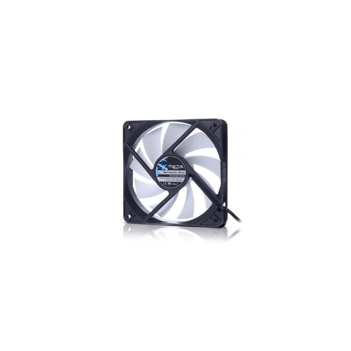 Fractal Design Silent Series R3 120 mm Carcasa del ordenador Ventilador 12 cm Negro Blanco