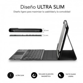 SUBBLIM Funda con Teclado KEYTAB PRO BLUETOOTH 101 TOUCHPAD Black