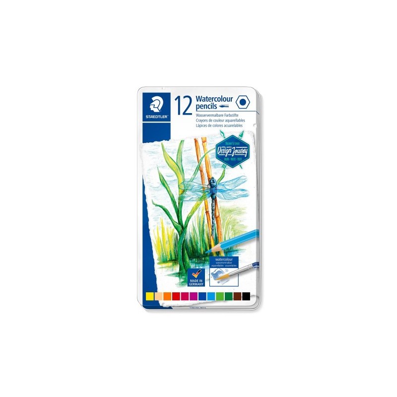 ESTUCHE METaLICO CON 12 LaPICES COLORES SURTIDOS STAEDTLER 146C M12