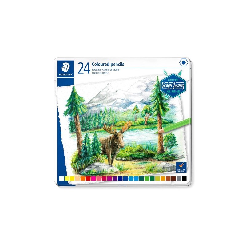 ESTUCHE METaLICO CON 24 LaPICES COLORES SURTIDOS STAEDTLER 146C M24