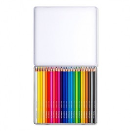 ESTUCHE METaLICO CON 24 LaPICES COLORES SURTIDOS STAEDTLER 146C M24