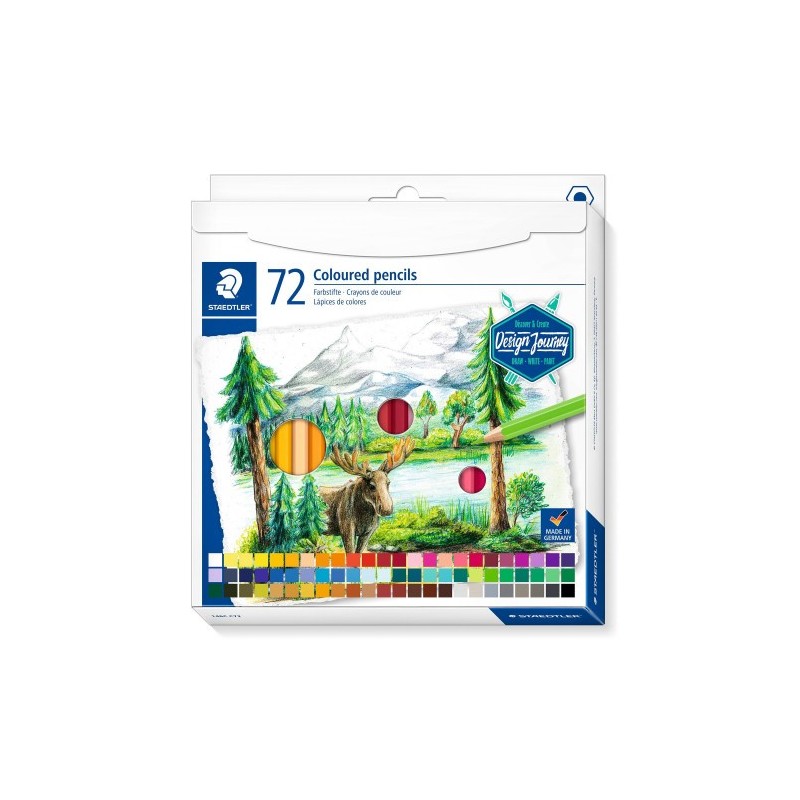 CALA DE CARToN CON 72 LaPICES COLORES SURTIDOS STAEDTLER 146C C72