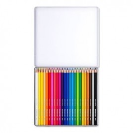 ESTUCHE DE METAL CON 24 LaPICES COLORES SURTIDOS STAEDTLER 14610C M24