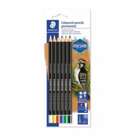 BLiSTER CON 6 LaPICES UNO DE CADA COLOR BLANCO AMARILLO ROJO AZUL VERDE Y NEGRO STAEDTLER 10820BK6 C