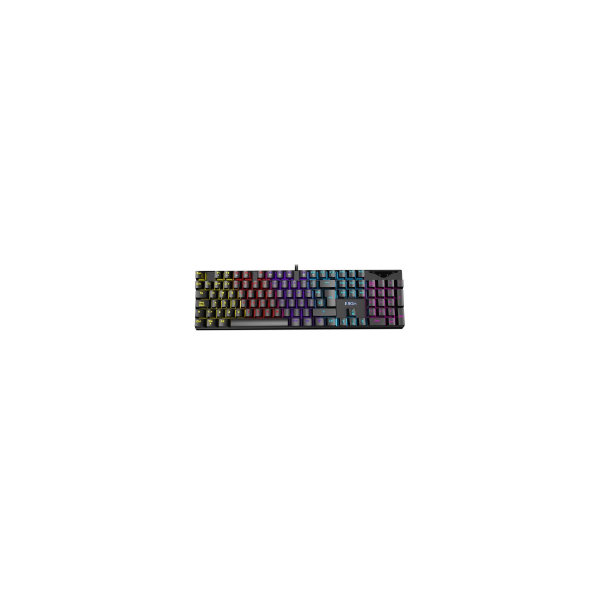 KROM TECLADO GAMING KASIC MECANICO TECLAS RETROILUMINADAS RAINBOW USB