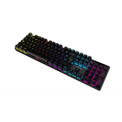 KROM TECLADO GAMING KASIC MECANICO TECLAS RETROILUMINADAS RAINBOW USB