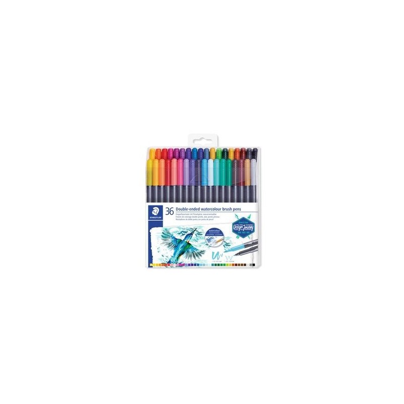 ESTUCHE DE PLaSTICO CON 36 ROTULADORES COLORES SURTIDOS STAEDTLER 3001 TB36