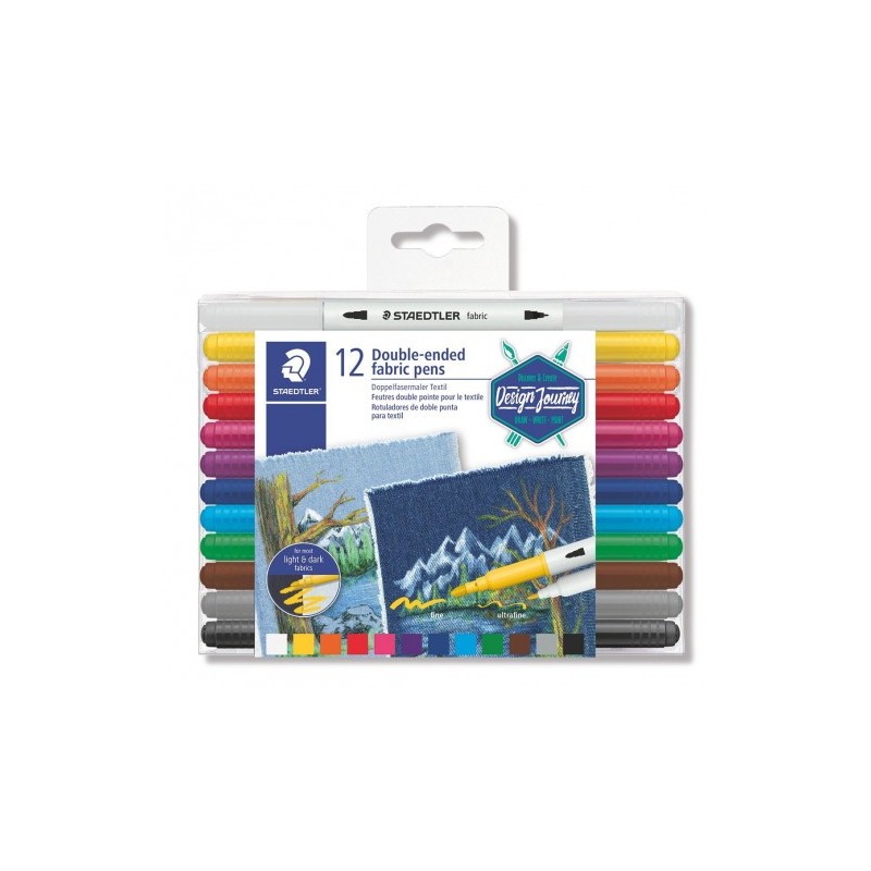 ESTUCHE DE PLaSTICO CON 12 MARCADORES COLORES SURTIDOS STAEDTLER 3190 TB12