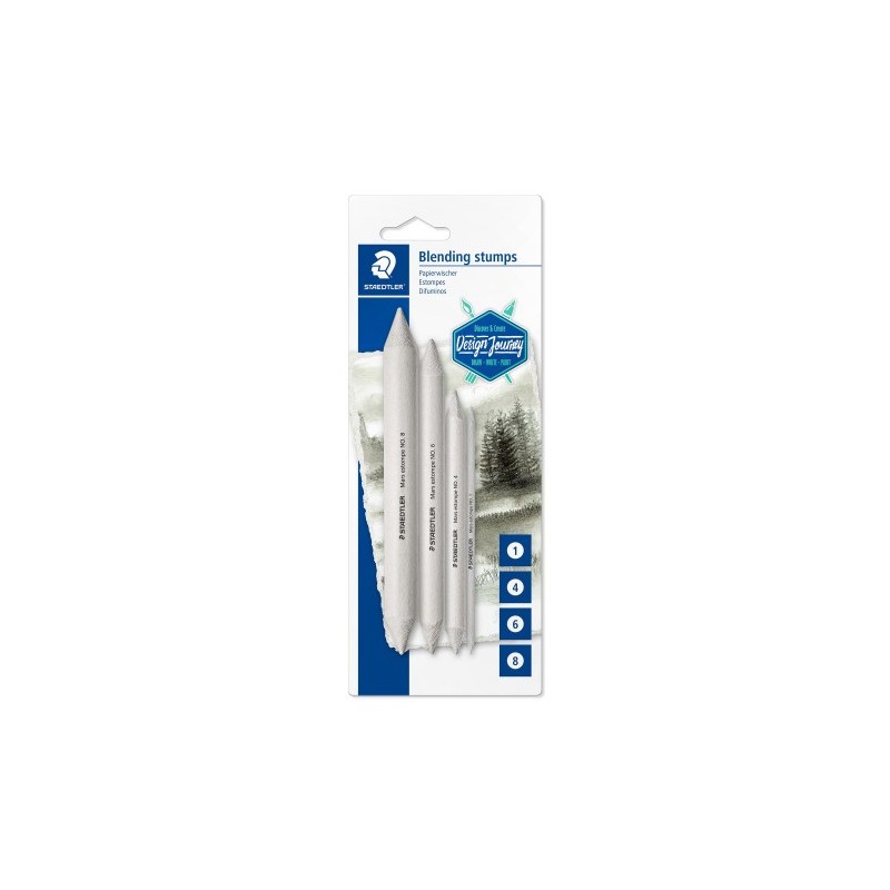 BLiSTER CON 4 DIFUMINADORES EN TAMANOS 1 4 6 Y 8 STAEDTLER 5426 S BK4