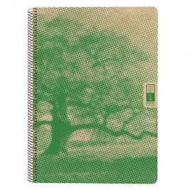 CUADERNO ESPIRAL DIN A4 RECICLADO FSC 80 HOJAS 80G CUADRiCULA 5X5 4 ELEMENTS EARTH ESCOLOFI 130100400