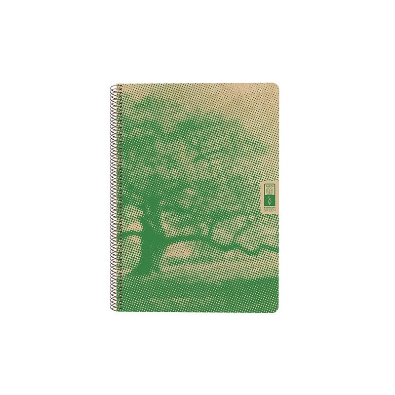 CUADERNO ESPIRAL DIN A4 RECICLADO FSC 80 HOJAS 80G CUADRiCULA 5X5 4 ELEMENTS EARTH ESCOLOFI 130100400