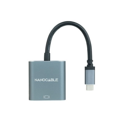 Nanocable Conversor USB C a VGA USB C M VGA H Aluminio Gris 10 cm