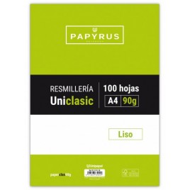 RECAMBIO PAQUETE 100 HOJAS A4 UNICLASIC 90 GR LISO SIN MARGEN PAPYRUS 53390100