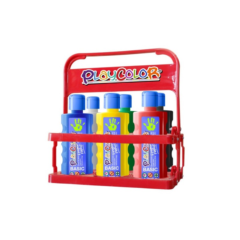 FINGER PAINT BASIC PARA 6 BOTELLAS 500ML BASKET 6 COLORES PLAYCOLOR 17791