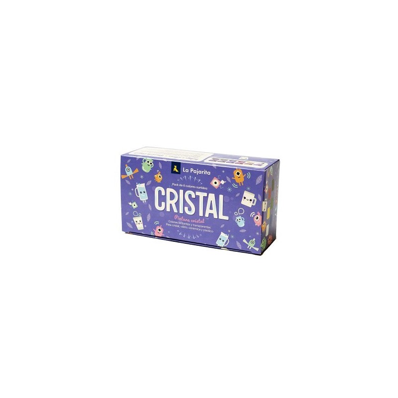 KIT PINTURA PARA CRISTAL PINCEL 6 COLORES SURTIDOS LA PAJARITA 999994