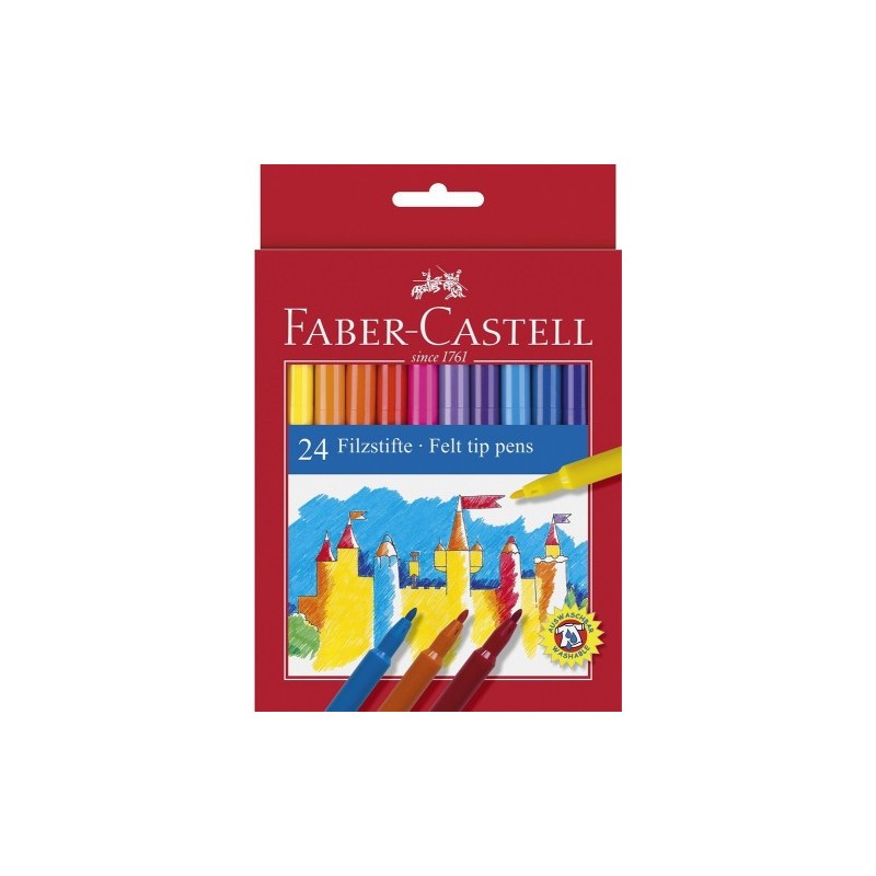 ESTUCHE CARToN 24 ROTULADORES ESCOLARES FABER CASTELL 554202