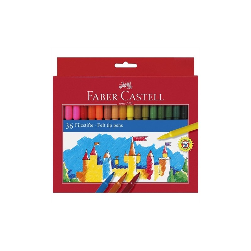 ESTUCHE CARToN 36 ROTULADORES ESCOLARES FABER CASTELL 554203